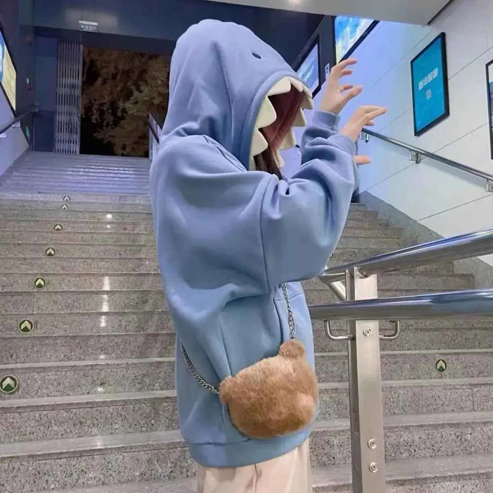 Y2K Funny Shark Patchwork Kawaii Hoodie