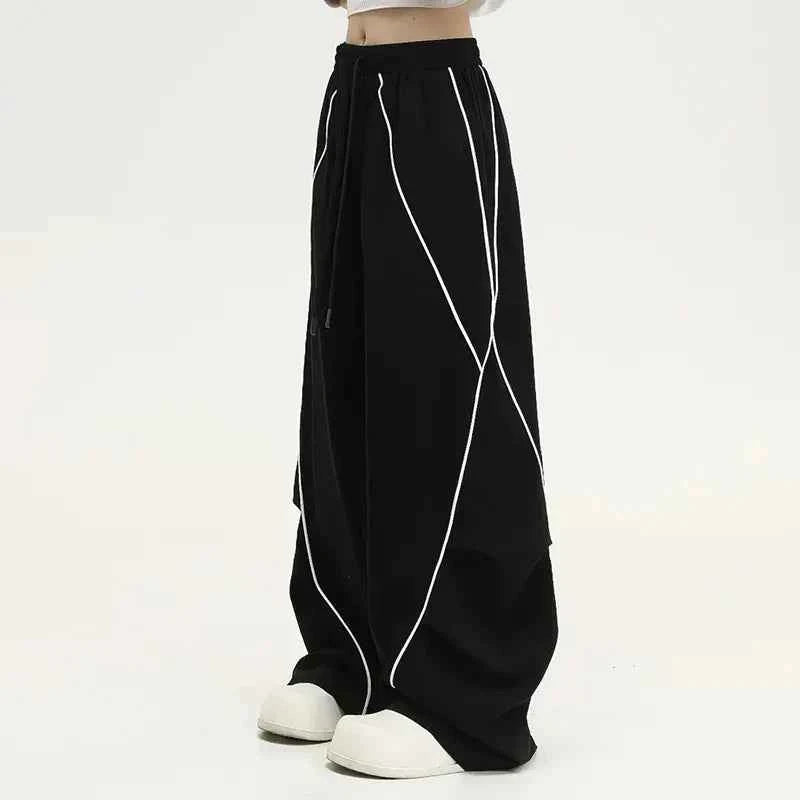 American Vintage Striped Patchwork Wide Sweatpants