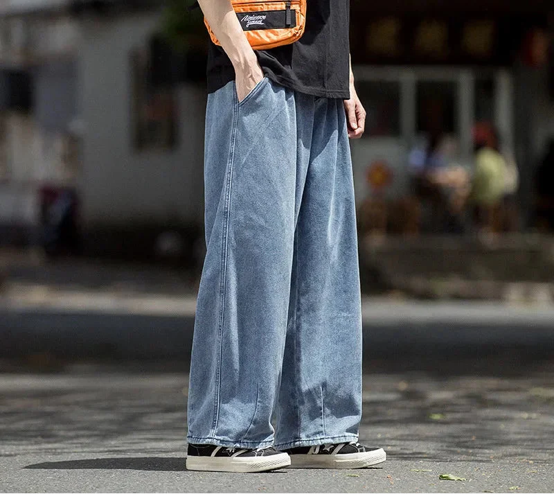 Streetwear Fashionable Straight Leg Denim Jeans - Luxuryurbanwear