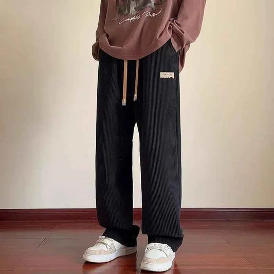 Casual Vintage Corduroy Baggy Straight Pants