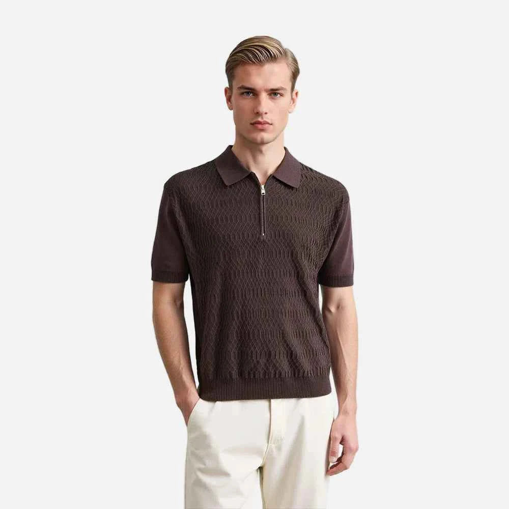 Lightweight Striped Polo Casual T-Shirt