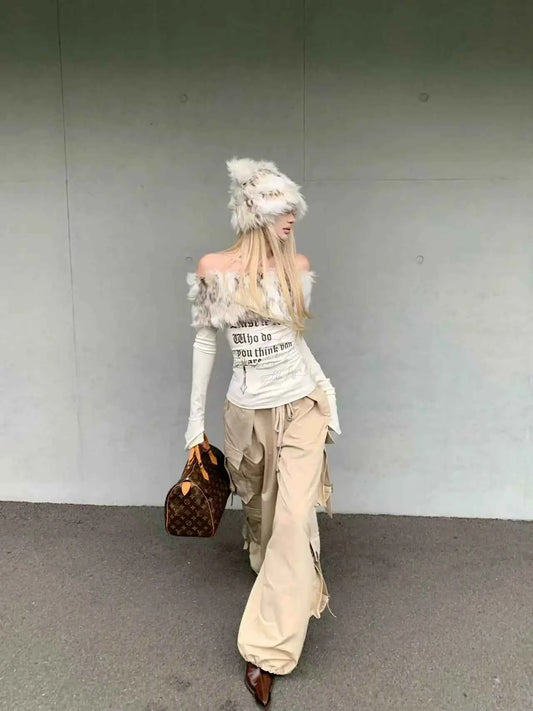 Sexy Letter Print Slash Neck T-Shirt