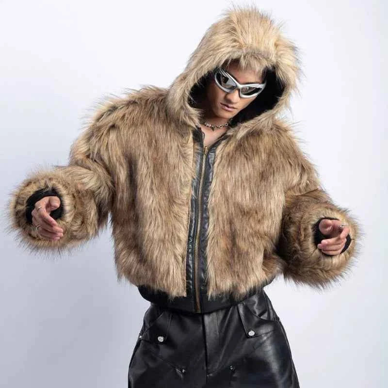 Cozy Vibes Reversible Double Face Hooded Faux Fur Jacket