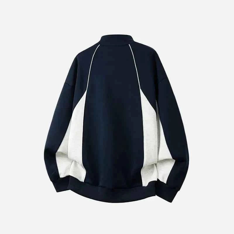 Streetwear American Style Polo Collar Sweatshirt