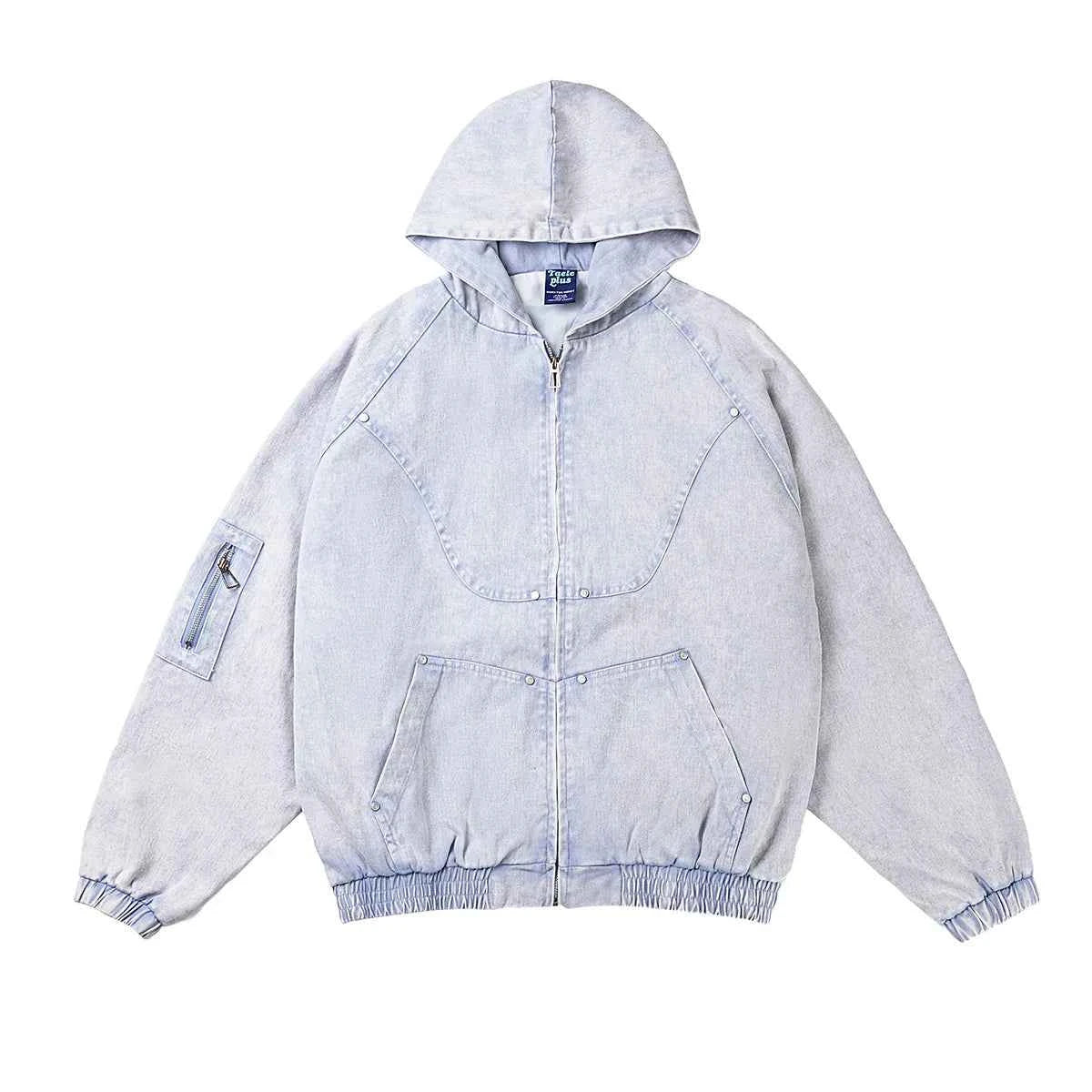Retro American Style Washed Hooded Denim Jacket
