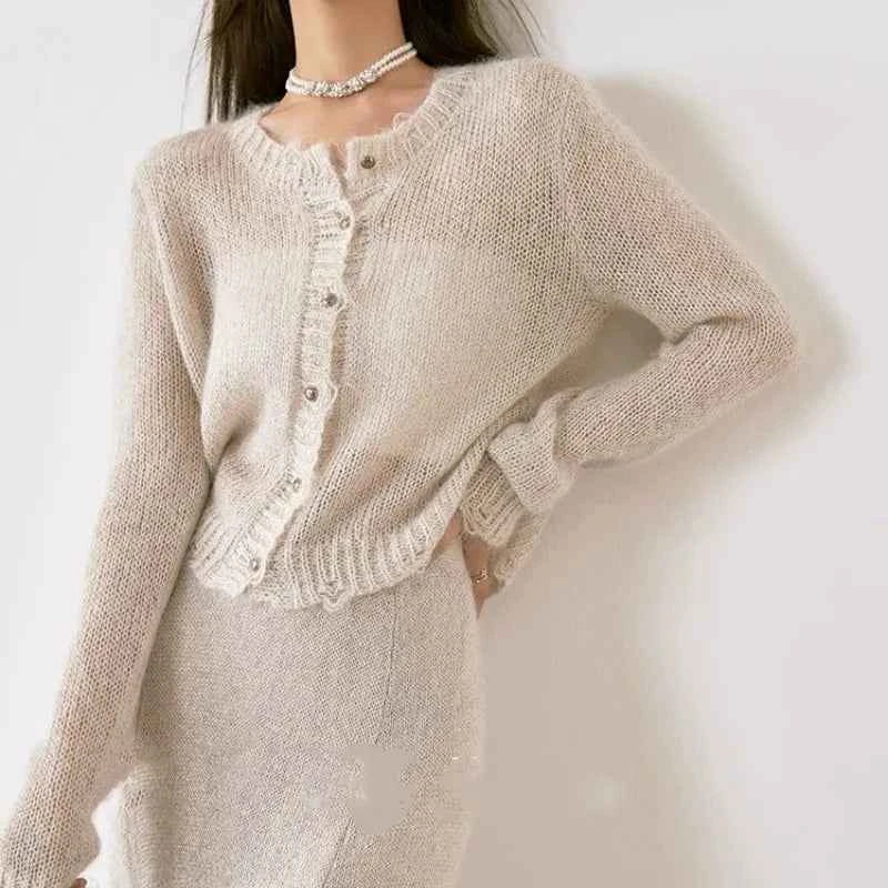 Winter Cozy Vibes Elegant Knitting Cardigan