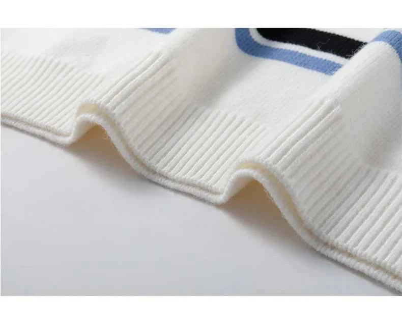 Streetwear Striped Knit Casual Sweater