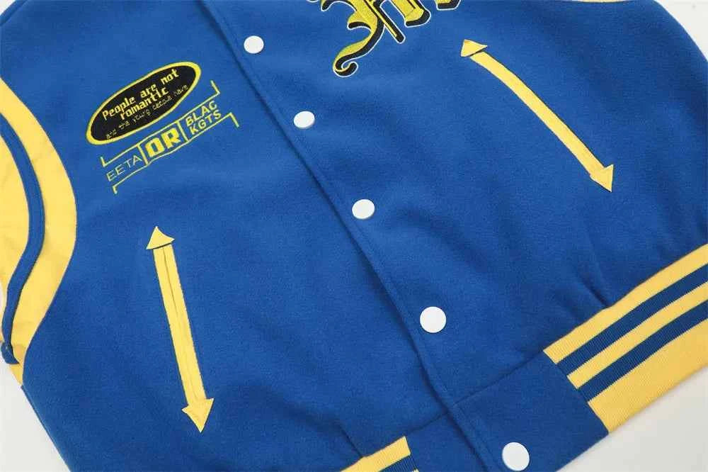Retro Letter Embroidery Baseball Varsity Jacket