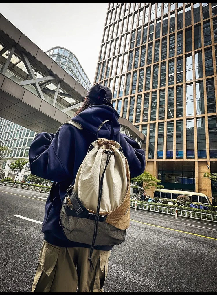 Two Tone Drawstring Backpack