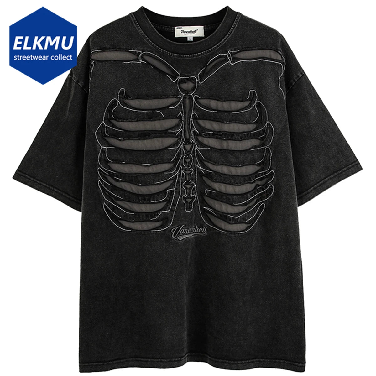 Skeleton Ripped Streetwear T Shirts