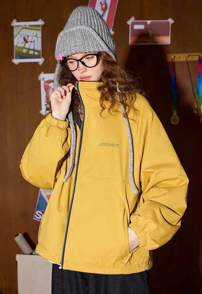 Winter Reversible Embroidered American Windbreaker Jacket