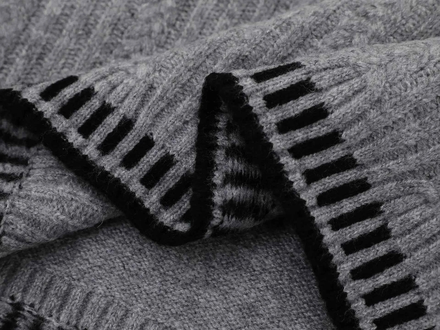 Breathable V-Neck Cable Knit Sweater