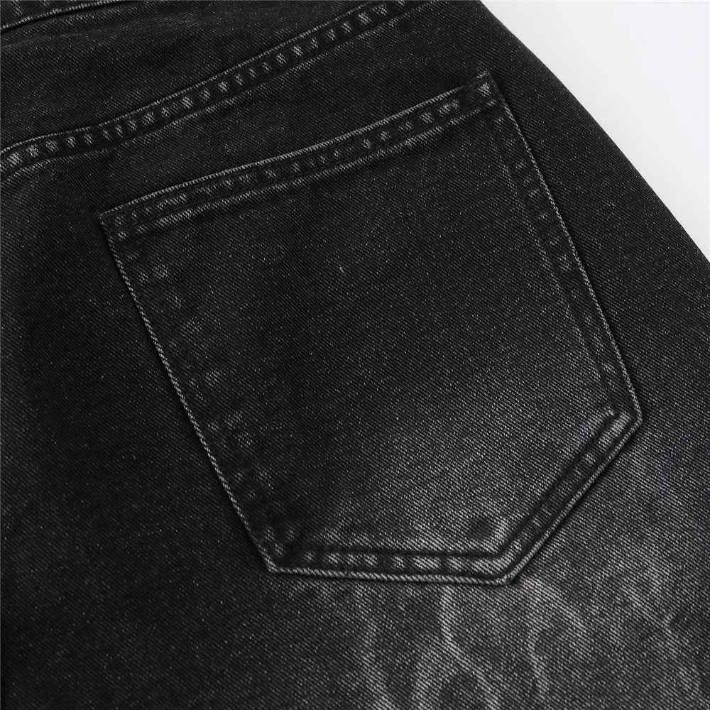 Flattering Black Distressed Ripped Denim Short