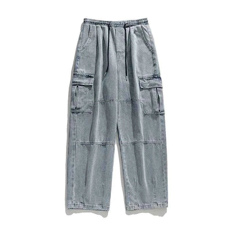 Retro Vintage Washed Water Workwear Baggy Jeans