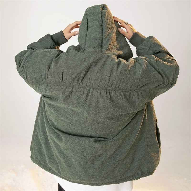 Oversized Warm Hooded Down Puffer Jacket