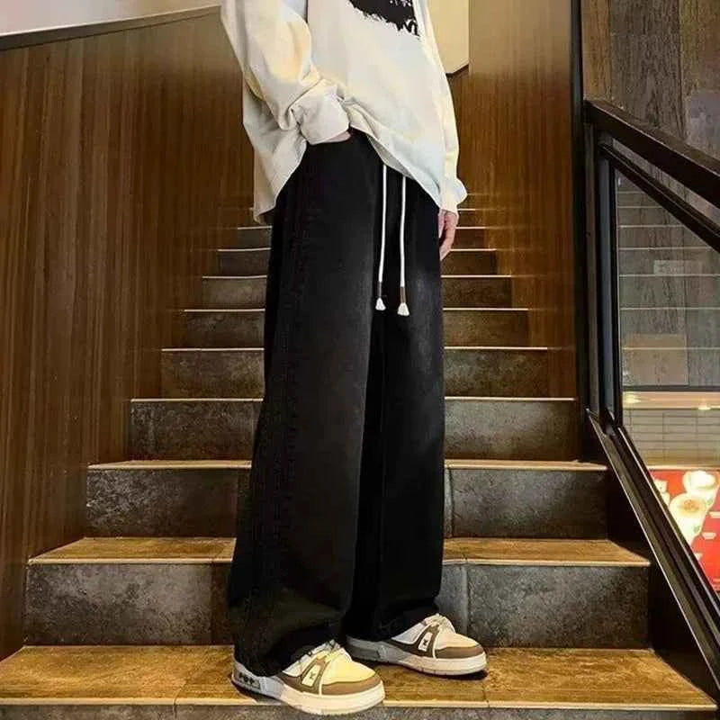 Classic Hip Hop Side Stripe Straight Leg Jeans
