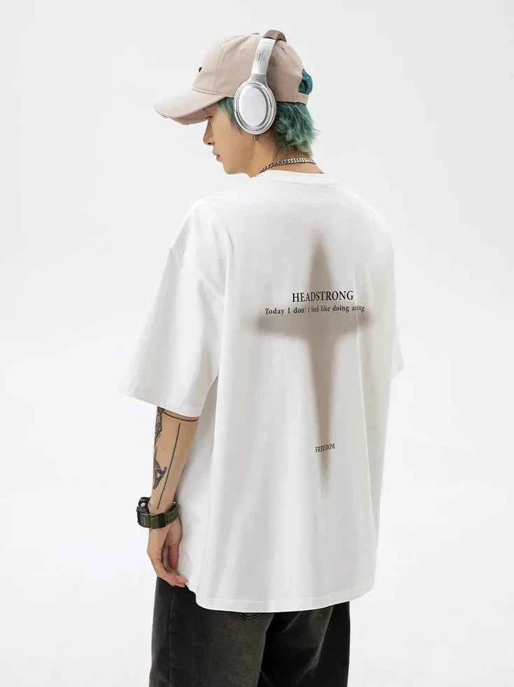 Y2K Oversized Freedom Hip Hop Print T-Shirt