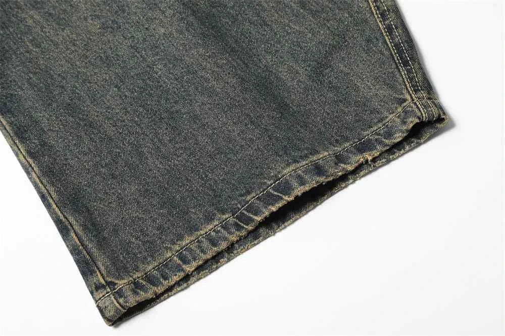 Y2K Streetwear Distressed Wide Leg Denim Jeans