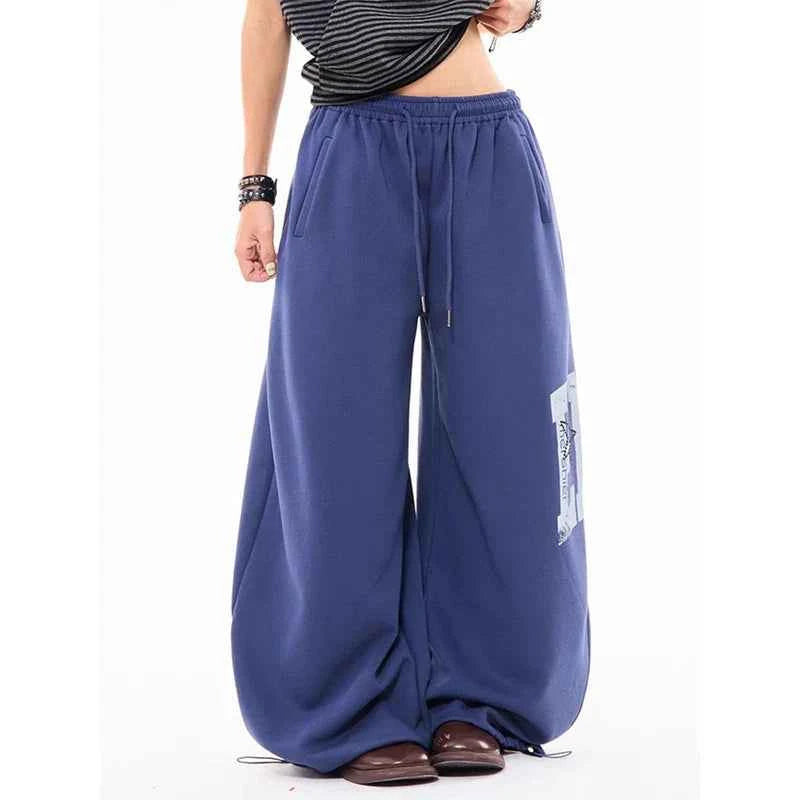Streetwear Chic Oversized Wide Leg Letter Print Sweatpants