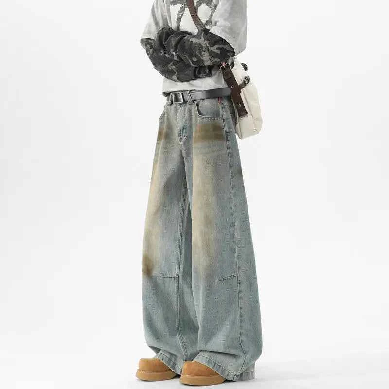 Baggy Wide Leg Vintage Wash Jeans