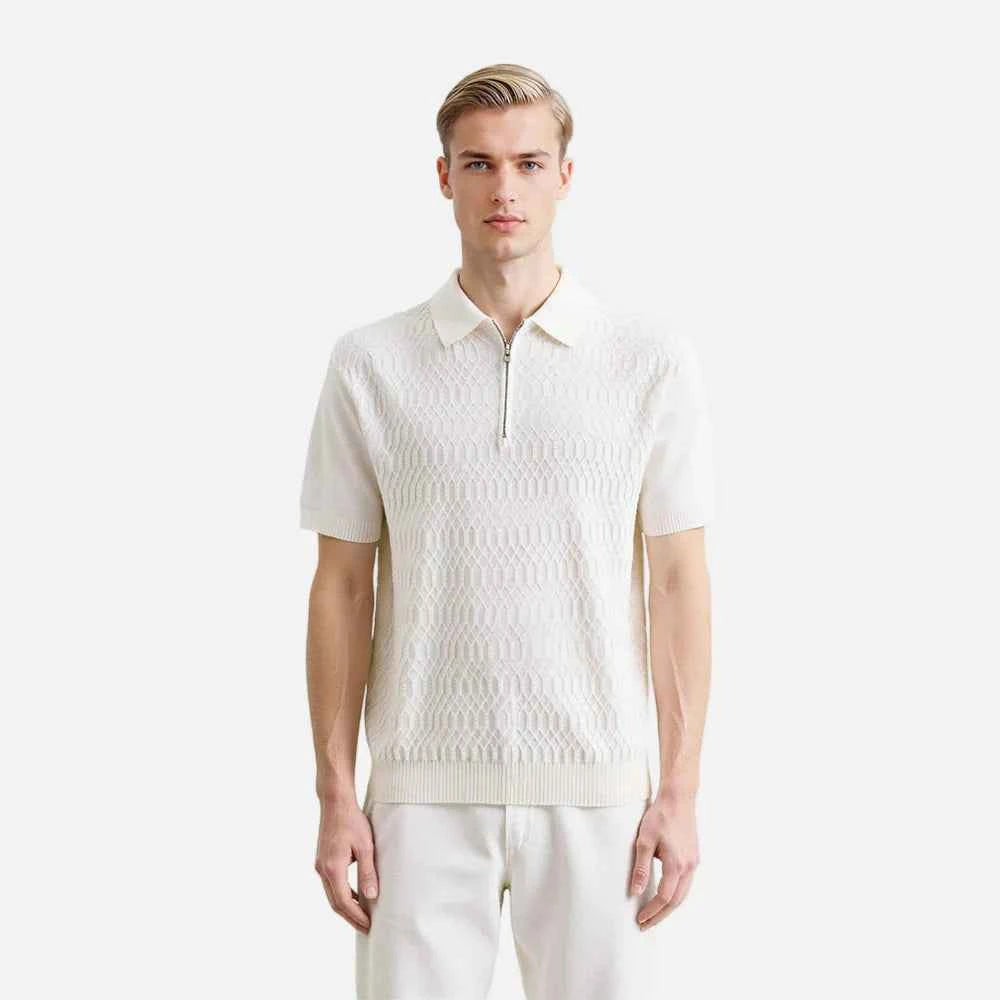 Breathable Lightweight Stripe Polo T-Shirt