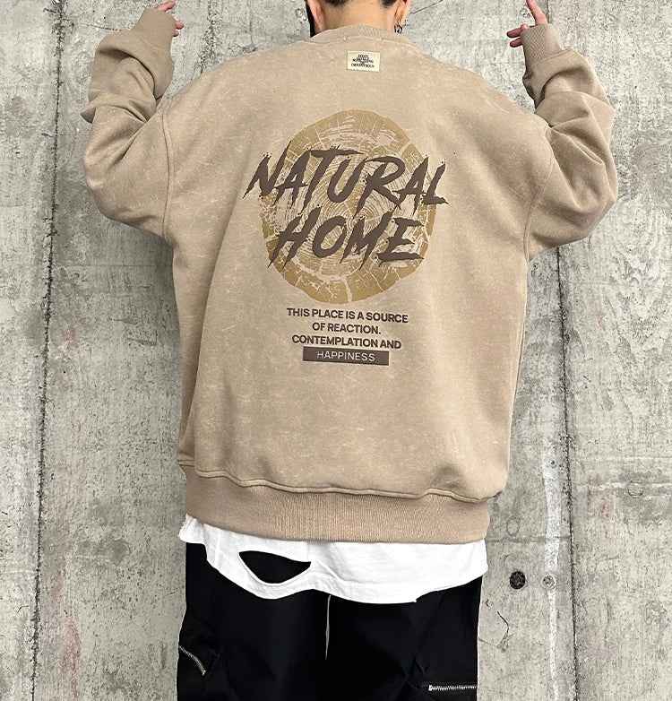 American Style Hip Hop Foam Print Sweatshirt