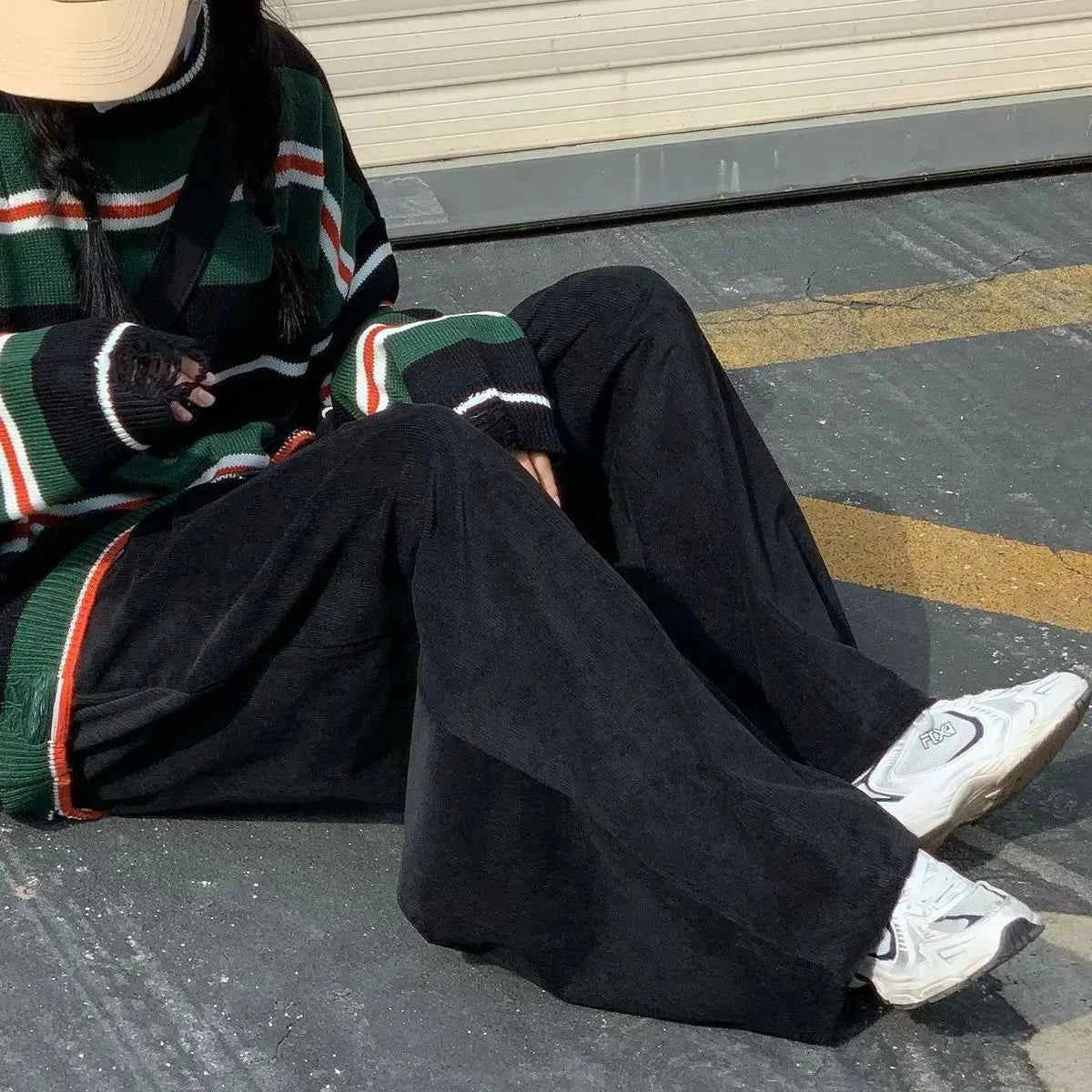 Streetwear Hip Hop Wide Leg Solid Color Pants