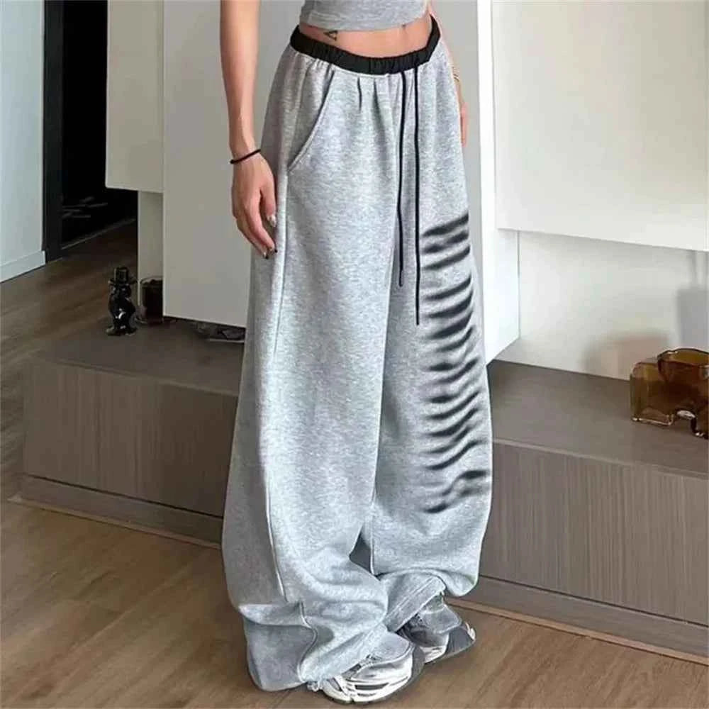 Retro Patchwork Printed Oversize Jogging Sweatpants