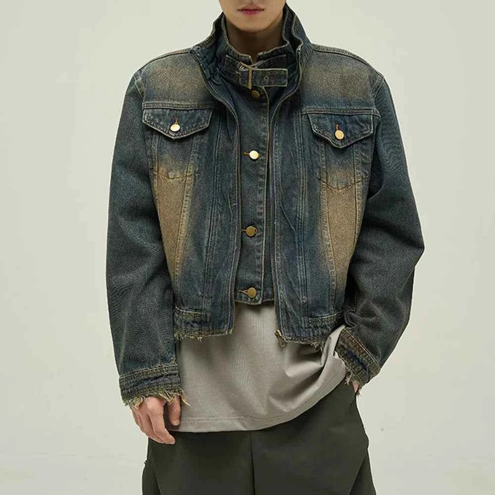 High-Quality Vintage Motorcycle Denim Jacket