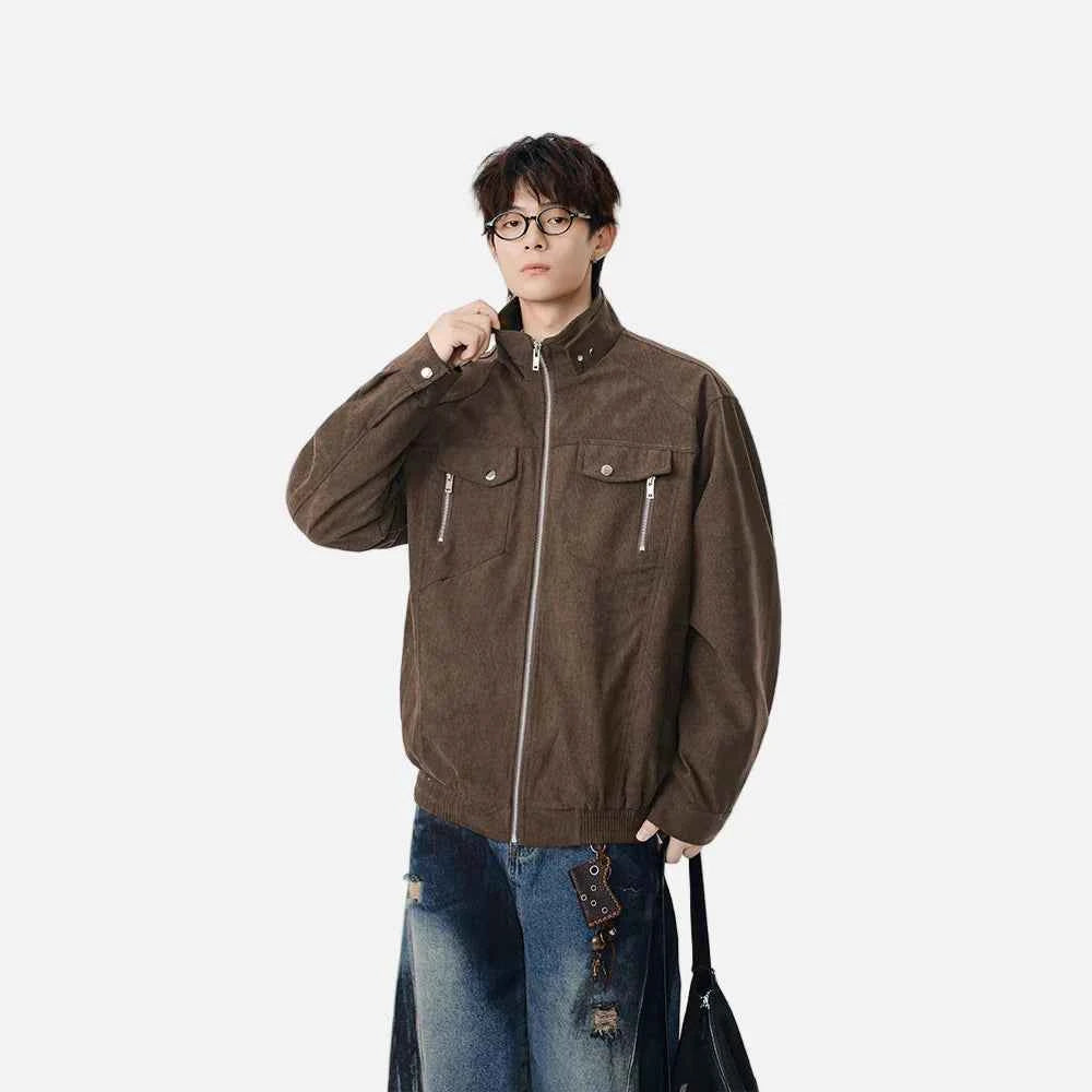 Stylish Casual Stand-UP Collar Zip-Up Jacket