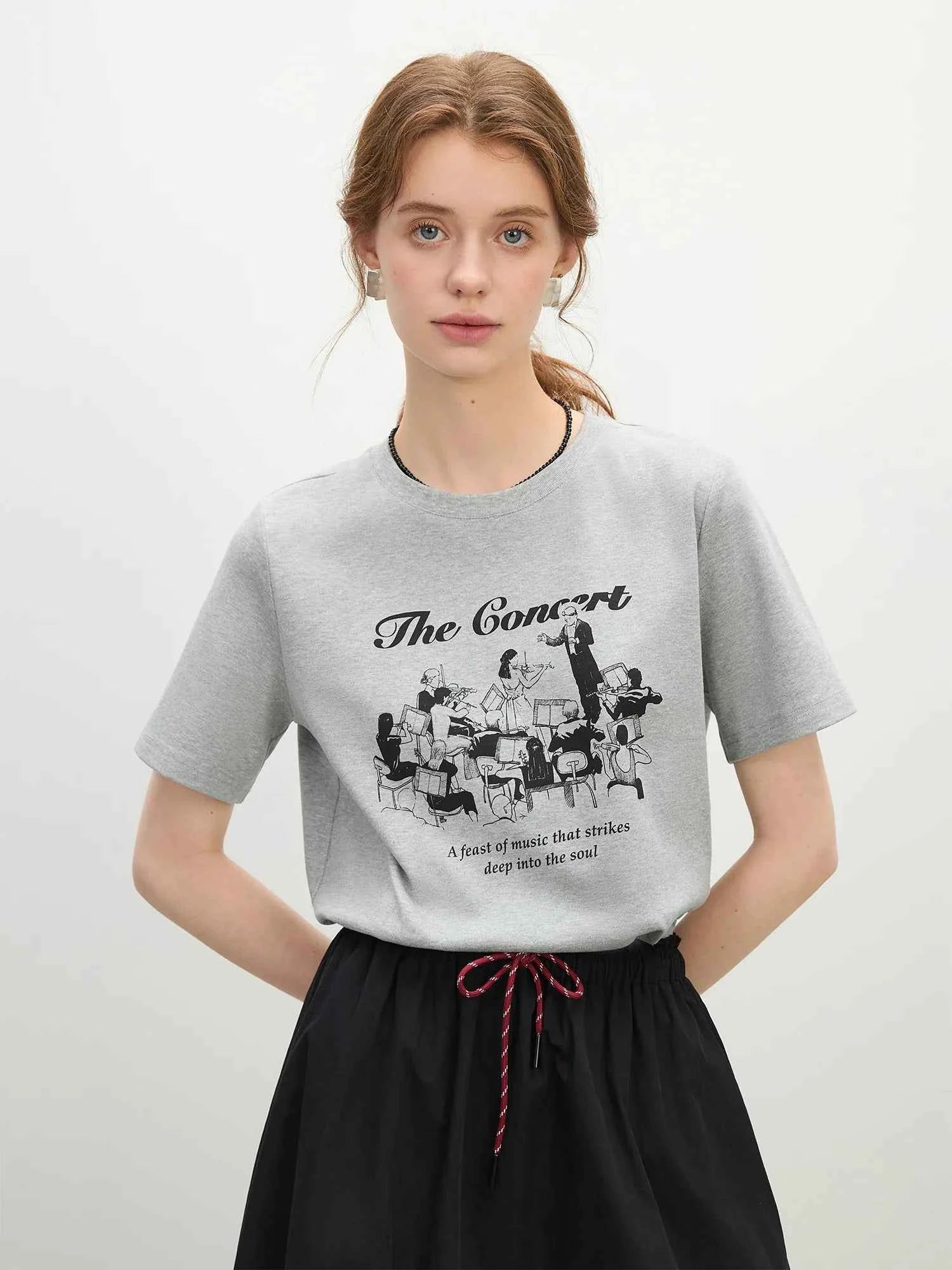 Chic Minimalist Pure Cotton Short-Sleeved T-Shirt