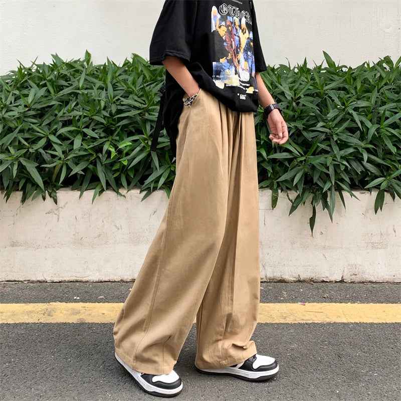 Versatile Loose Straight Cotton Wide Leg Pants
