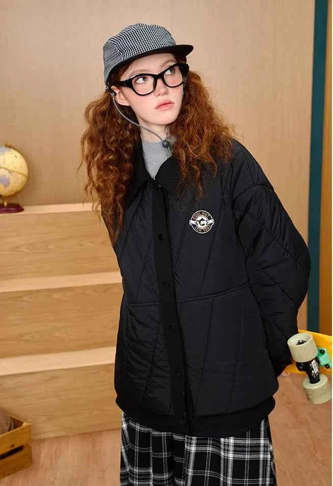Lightweight Lapel Cotton Puffer Jacket