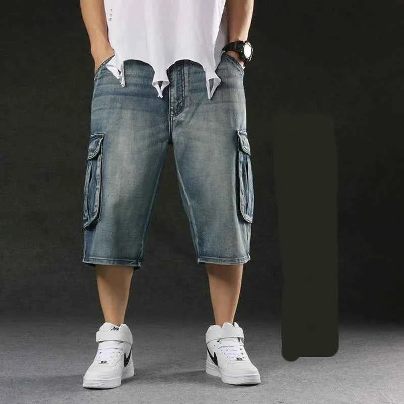 Stylish Loose Baggy Cargo Denim Short