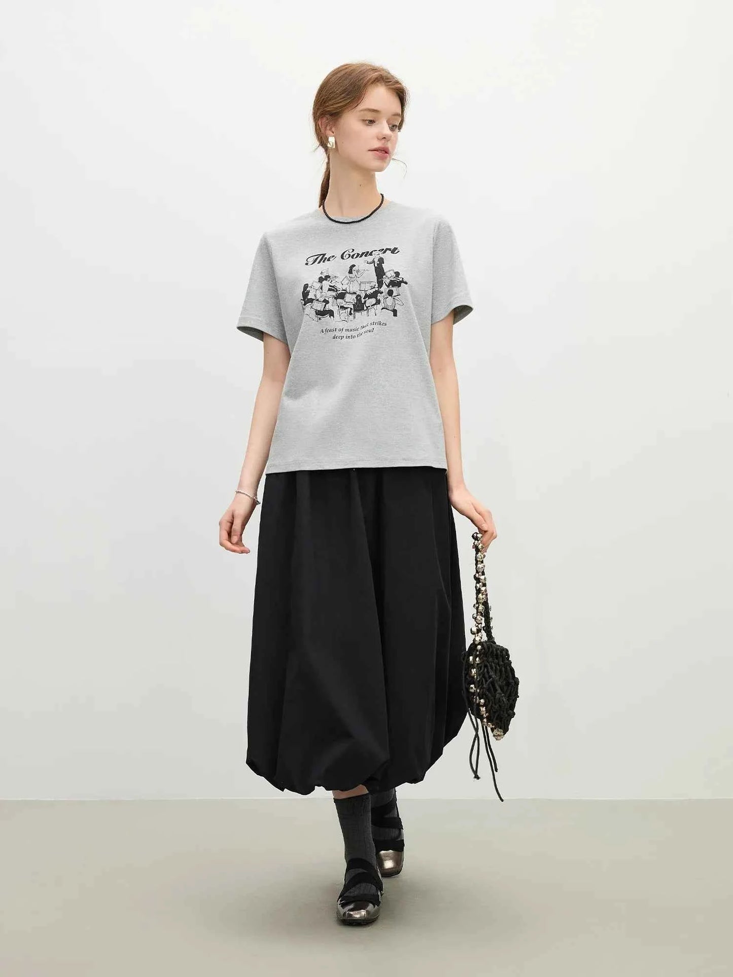 Chic Minimalist Pure Cotton Short-Sleeved T-Shirt
