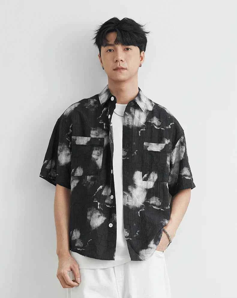 Men's Trendy Hawaiian Floral Button Down Shirt
