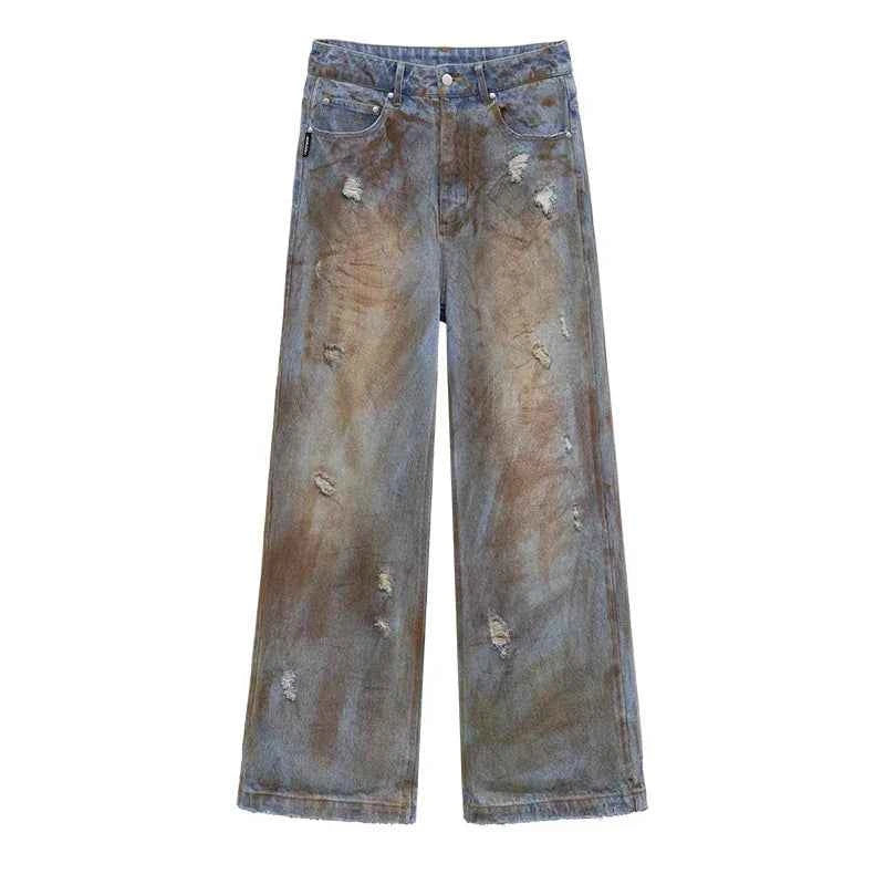 Blue Tie Dye Aesthetic Baggy Jeans