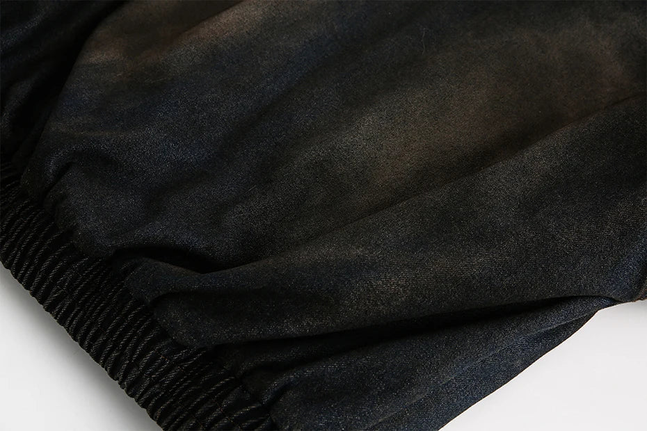 Coal Black Washed Fur Hooded Jacket
