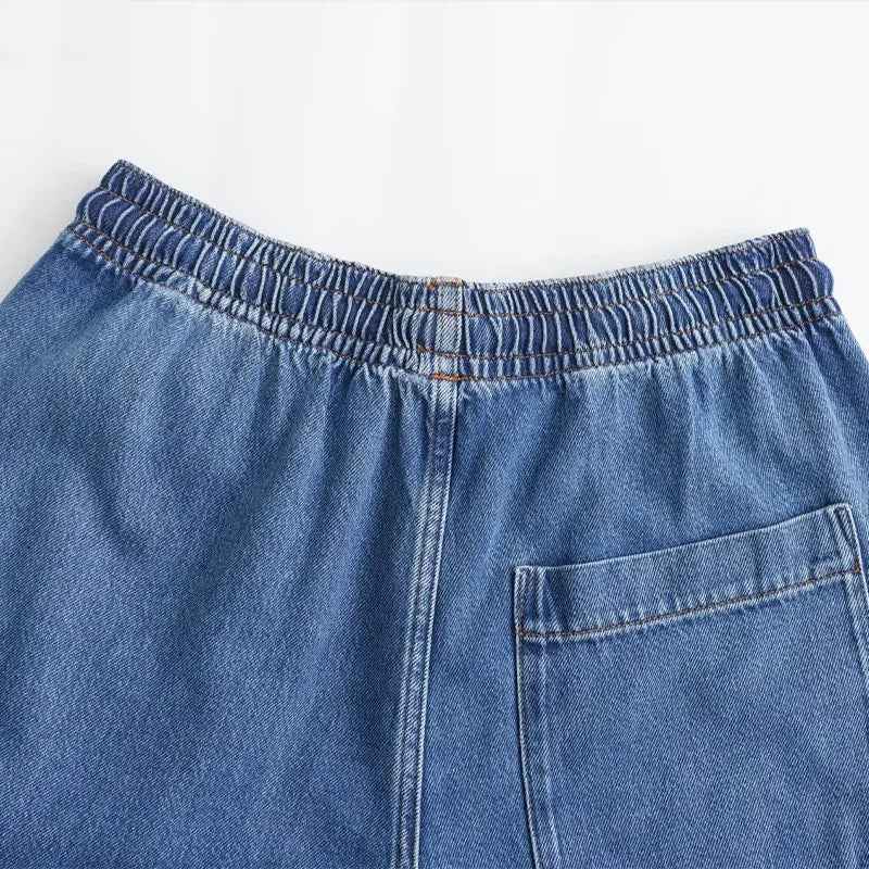 Versatile Lace-Up High Waist Denim Jeans