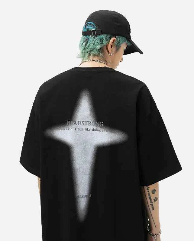 Y2K Oversized Freedom Hip Hop Print T-Shirt