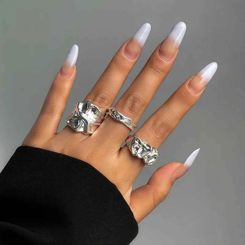 Y2K Vintage Irregular Pleated Open Ring
