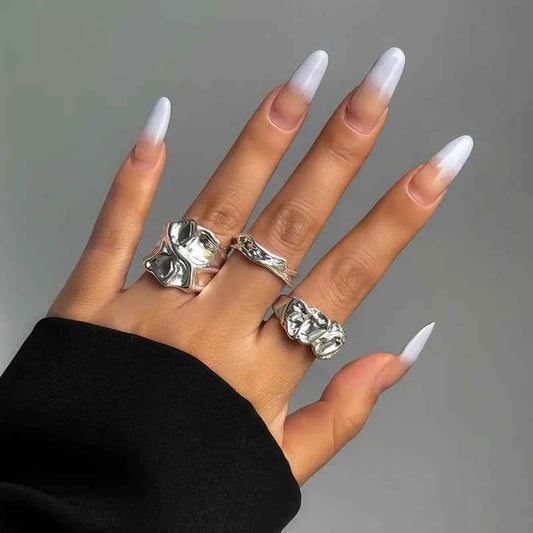 Y2K Vintage Irregular Pleated Open Ring