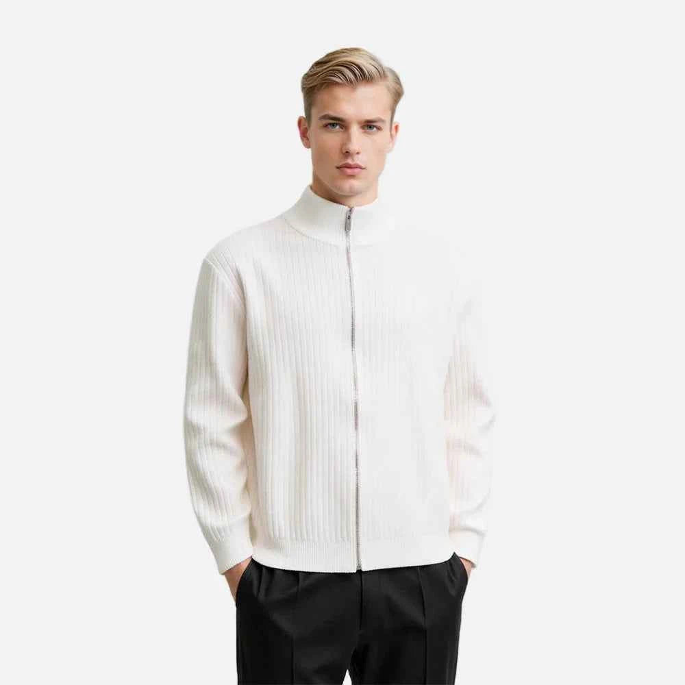 Retro Knitted Stand Collar Classic Cardigan