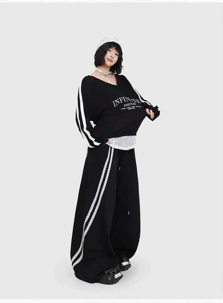Spicy Black Lace Jazz Leisure Pants