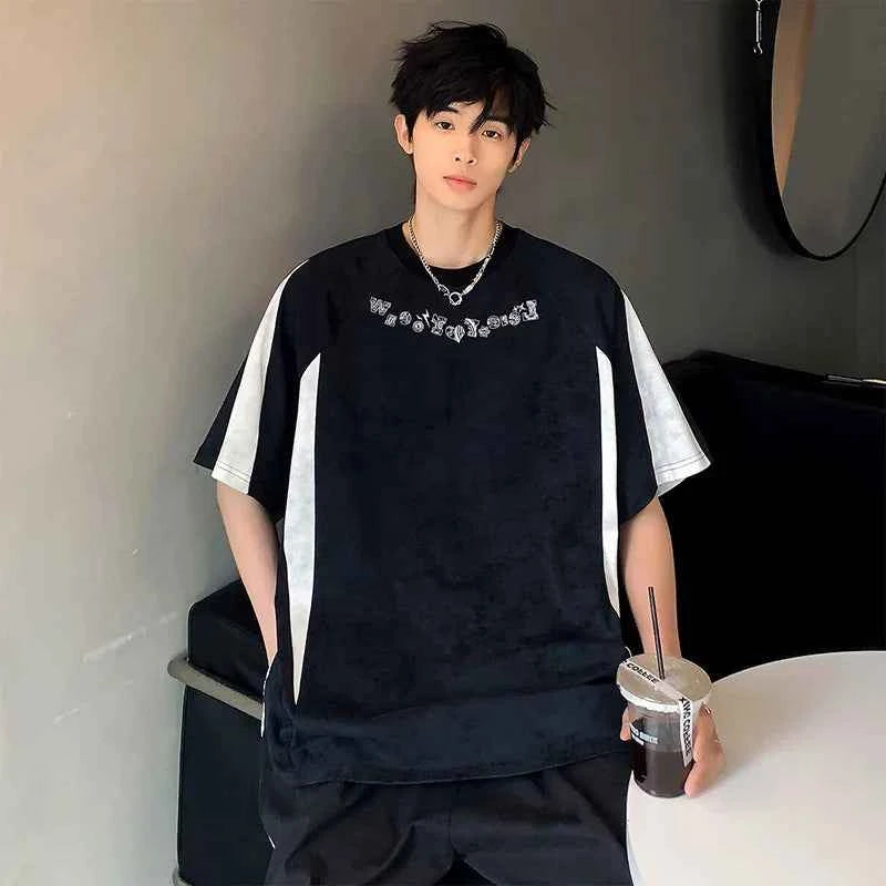 Colorful Contrast Short Sleeve Summer T-Shirt