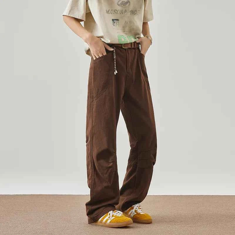 Streetwear Maillard Brown Boyfriend Denim Jeans