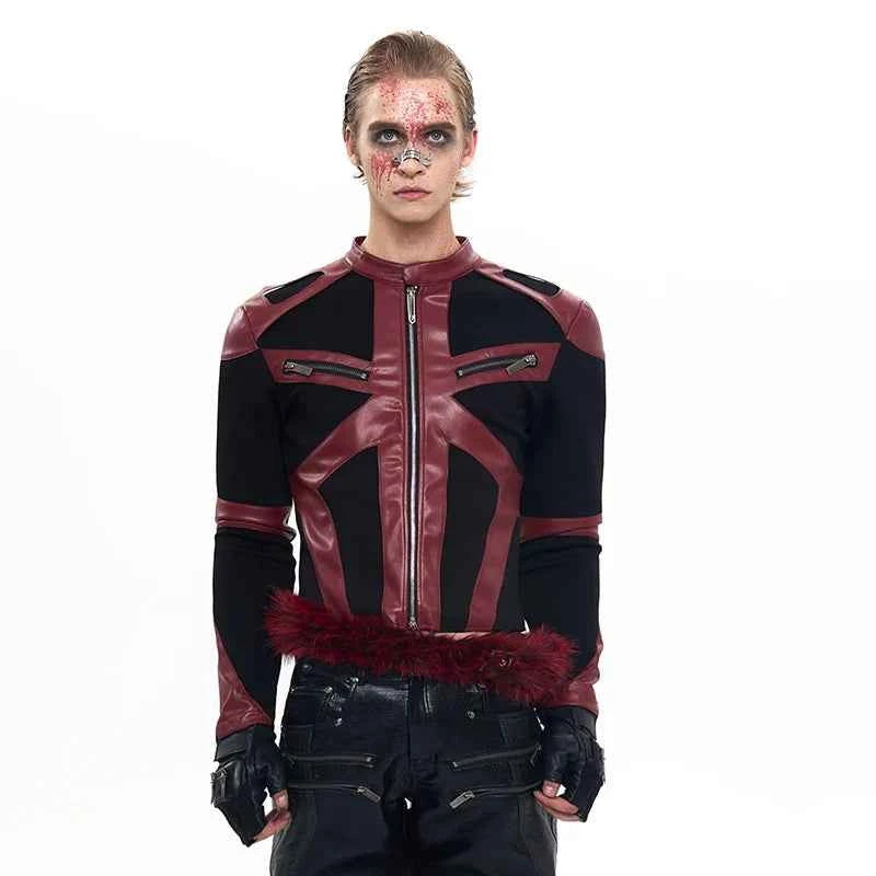 Trendsetter Slim Fit Patchwork Leather Jacket