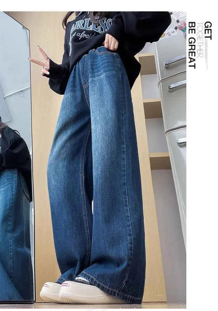 Comfortable High Waist Wide Leg Jeans