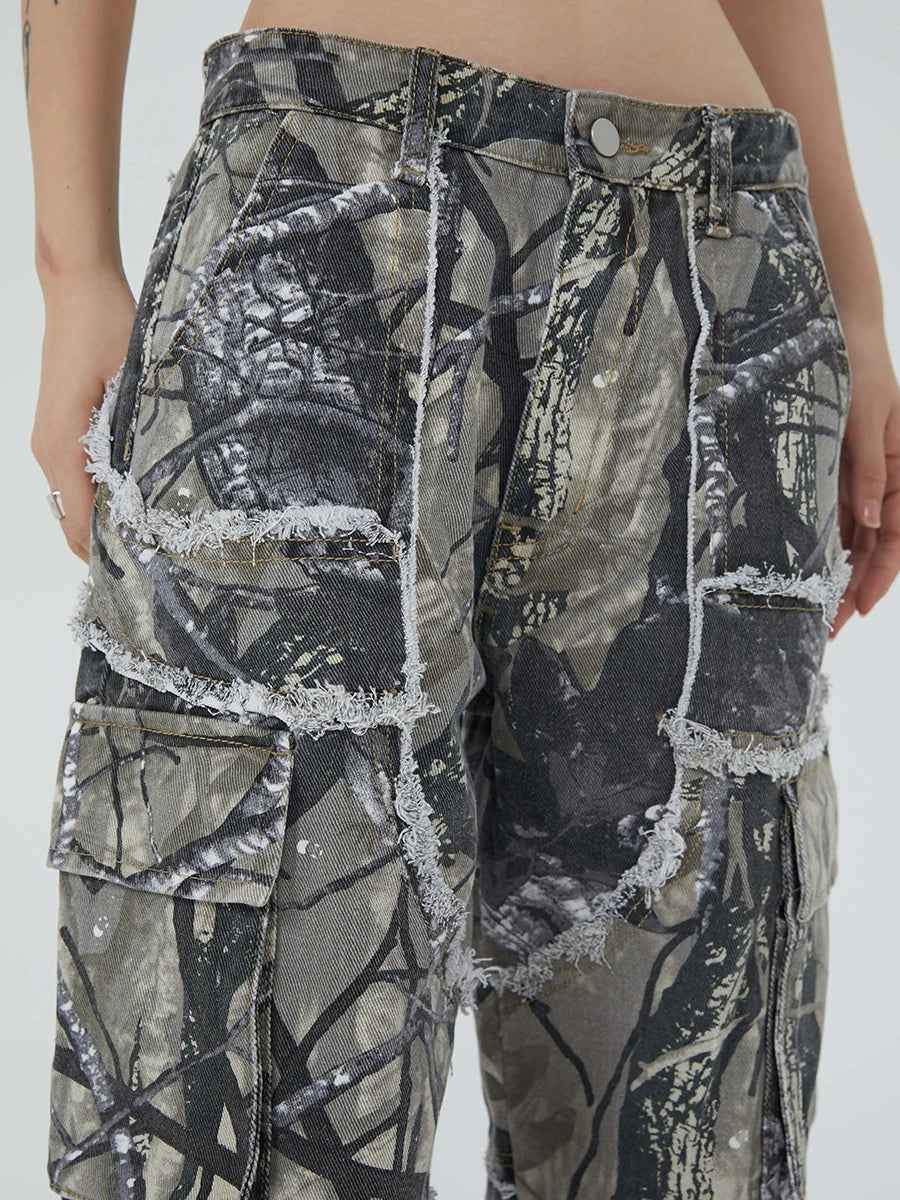 Stylish Retro Camouflage Cargo Jeans