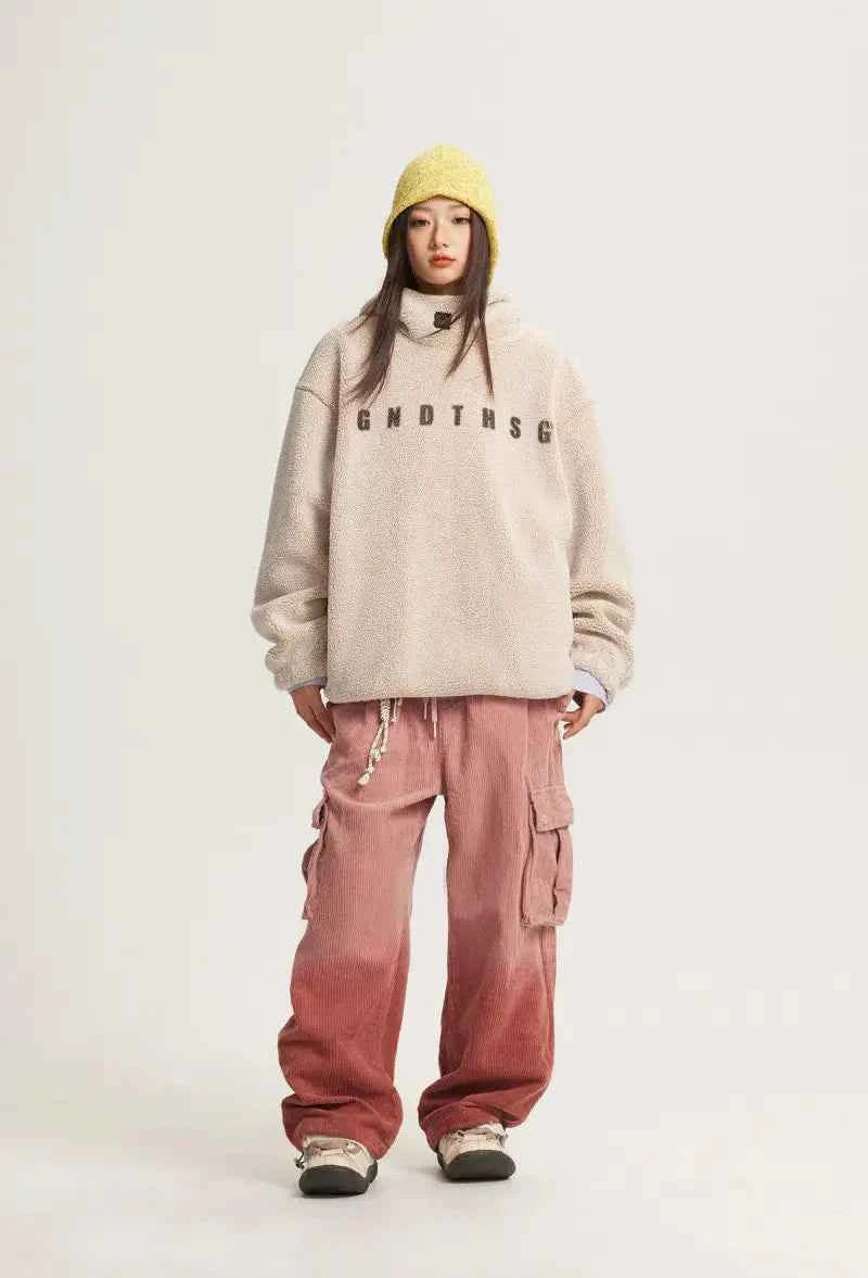 Y2K Cozy Oversized Fleece Faux Fur Hoodie